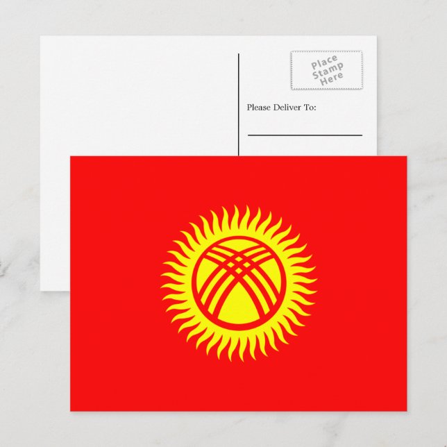 Kyrgyzstani Flag, Flag of Kyrgyzstan Postcard (Front/Back)