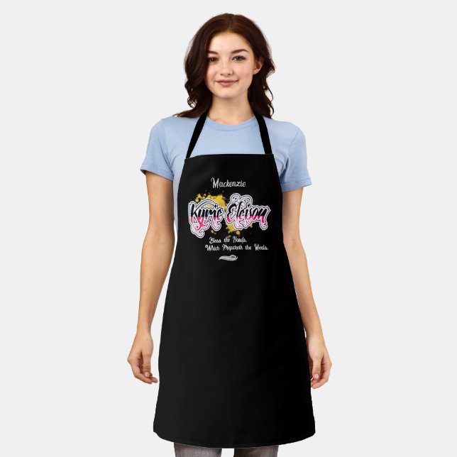 KYRIE ELEISON | Bless The Hands on BLACK Apron (Worn)