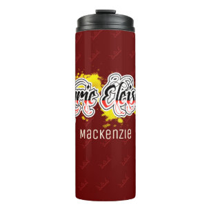 Kyrie Eleison Two Colour Split and Name on Dark RE Thermal Tumbler