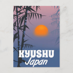 Kyushu Japan vintage travel poster Postcard