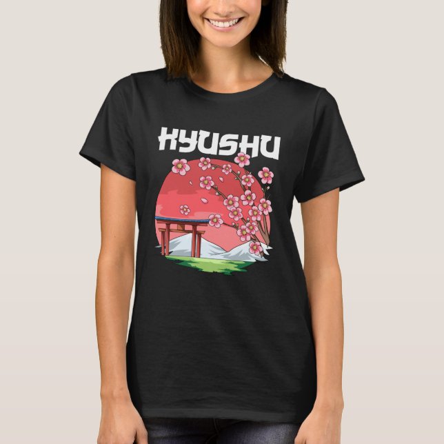 Kyushu  Kyokujitsuki Sakura Japan T-Shirt (Front)