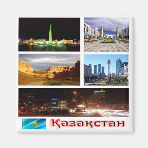 KZ - Kazakhstan - Kazakhstan Mosaic - Collage Magnet