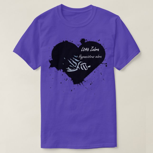 L046 Zebra Pleco Love T-Shirt (Design Front)