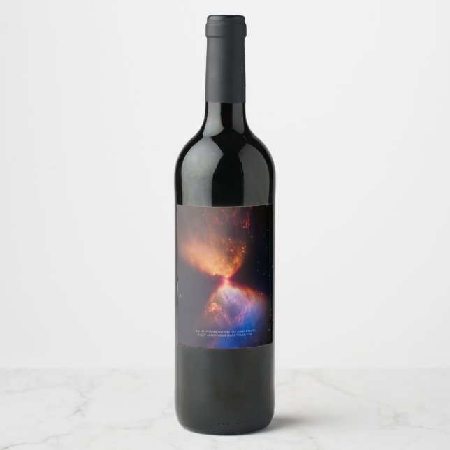 L1527 and Protostar - James Webb Space Telescope Wine Label (Front)