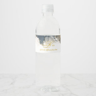 L33 signature alcohol ink art on water bottle label