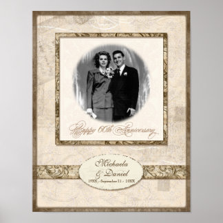 L744 11x14 60th Anniversary Personalised w Photo Poster
