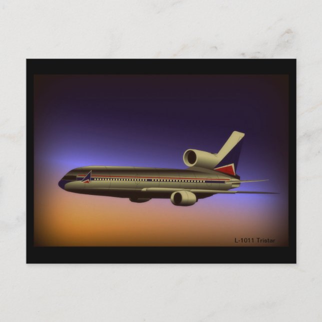 L-1011 Tristar Dusk flight Postcard (Front)