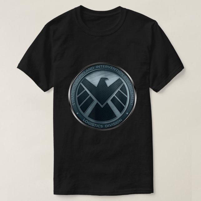 l Agents of SHIELD Eagle Shimmer Badge  T-Shirt (Design Front)