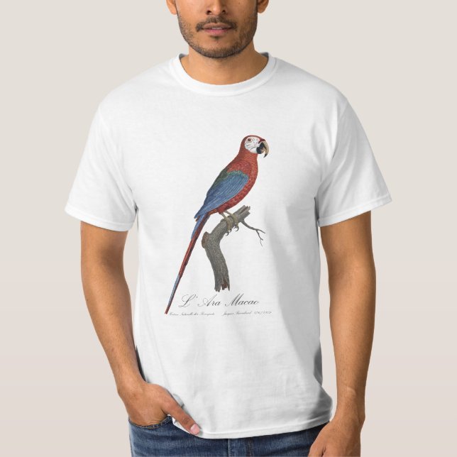 L' Ara Macao / Red and green Macaw  T-Shirt (Front)