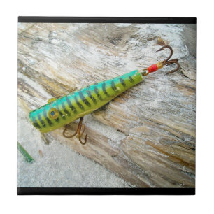 L Cooper Goo Goo Eyes Antique Fishing Lure Tile