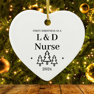 L&D Labour Delivery Nurse First Christmas Ceramic Tree Decoration