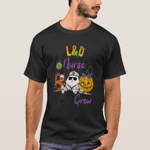 L D Nurse Boo Crew Funny Pumpkin Bat Boo Crew Nurs T-Shirt