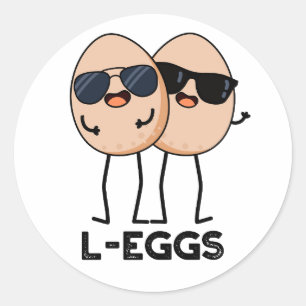 L-eggs Funny Egg Pun Classic Round Sticker