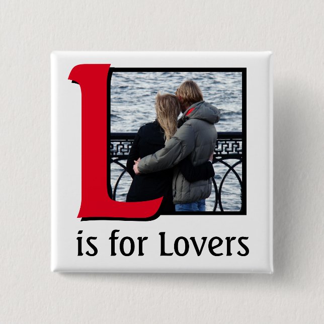 L for Lovers 15 Cm Square Badge (Front)
