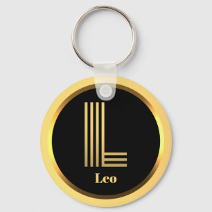 L Gold Monogrammed Letter Personalised Key Ring