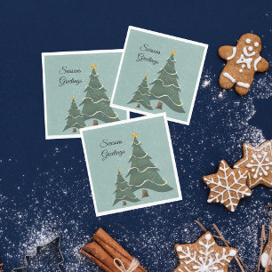 l Green Blue Whimsical Christmas Design Napkin