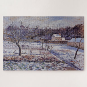 L’Hermitage, Pontoise Snow Effect (1874) by C.P Jigsaw Puzzle