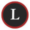 L : Initial L Letter L Red, White & Black Sticker