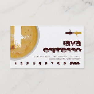 L - Initial Letter Foamy Coffee Cup Loyalty Punch Card