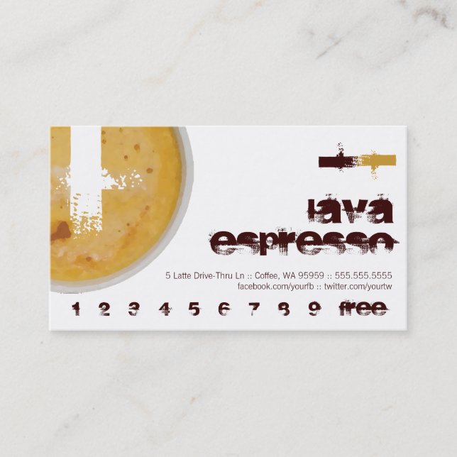 L - Initial Letter Foamy Coffee Cup Loyalty Punch Card (Front)