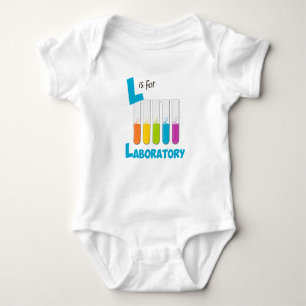 L is for Laboratory Science & Chemistry Design Baby Bodysuit
