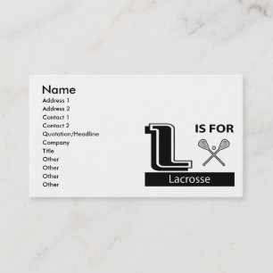 L Is For Lacrosse Business Card