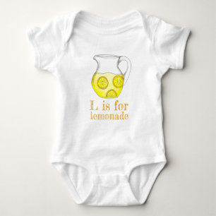 L is for Lemonade Lemon Ade Yellow Citrus Fruit Baby Bodysuit