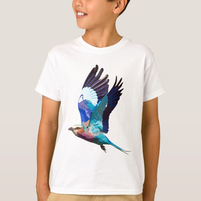 L is for Lilac Breasted Roller T-Shirt (Front)