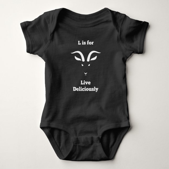 L is for Live Deliciously  Baby Bodysuit (Front)