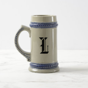 L Letter Printed Stein Mug: Personalised Charm