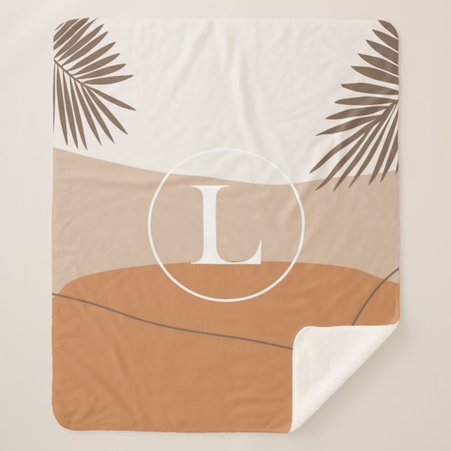 L - Lnitial Monogram Letter L Abstract Design Sherpa Blanket (Front)