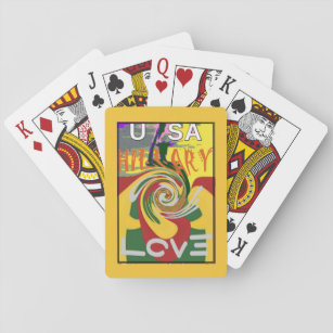 l Love Hillary USA President Stronger Together red Playing Cards