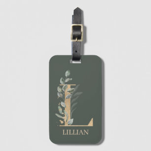 L Monogram Floral Personalised Luggage Tag