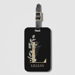 L Monogram Floral Personalised Luggage Tag