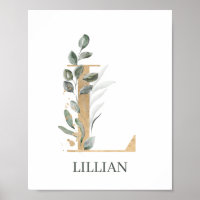 L Monogram Floral Personalised