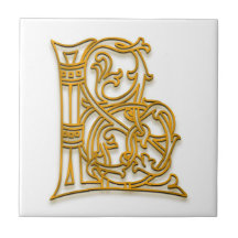 L Monogram "Irish Gold" Ceramic Tile