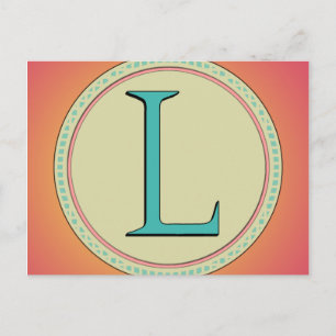 L MONOGRAM LETTER POSTCARD