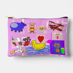 L Monogram Pink Geometric Popcorn Anime Pencilcase Accessory Pouch
