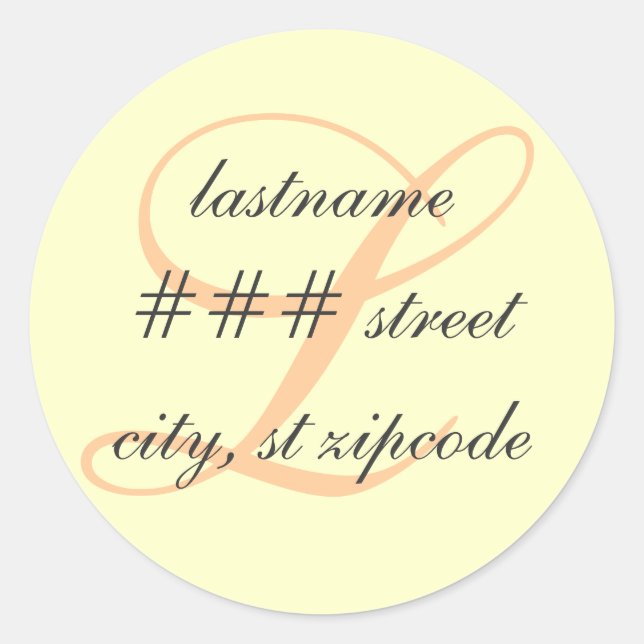 L monogram return address label (Front)