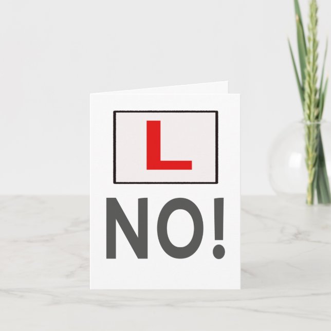 L No! passed driving test Card (Front)