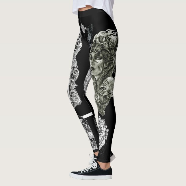 L.O.D tattoo consept leggings in black (Left)