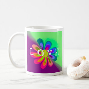 L O V E and P E A C E Flower Coffee Mug