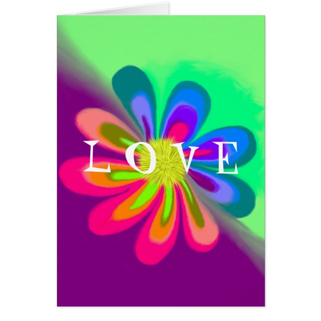 L O V E Flower Blank Greeting Card (Front)