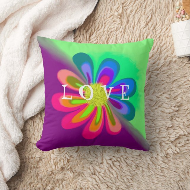 L O V E Flower Cushion (Blanket)