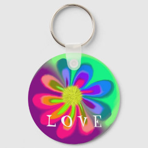 L O V E Flower Keychain