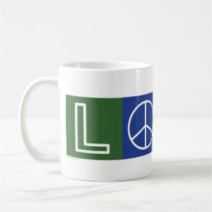 L-O-V-E - Heart and Peace Sign Coffee Mug