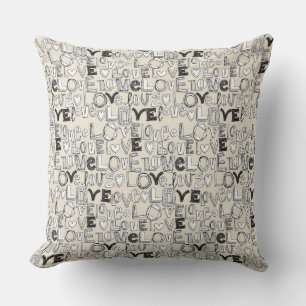 l o v e LOVE ivory white Cushion