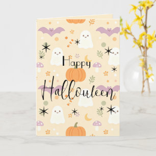 L&S Pastel Halloween Ghost Pumpkin Card