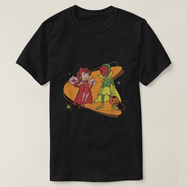 l WandaVision Scarlet Witch  Vision Retro 50s  T-Shirt (Design Front)