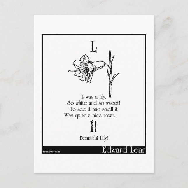 L was a lily postcard (Front)